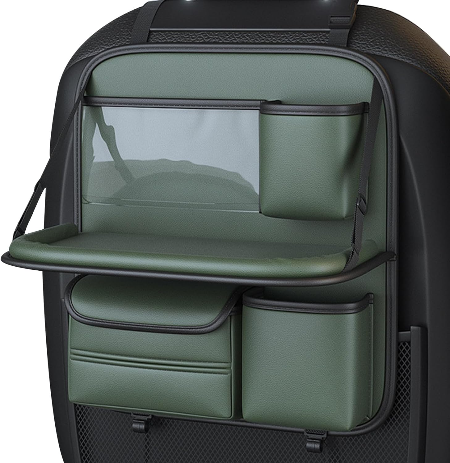 Car Back seat Organizer With Tray - Green