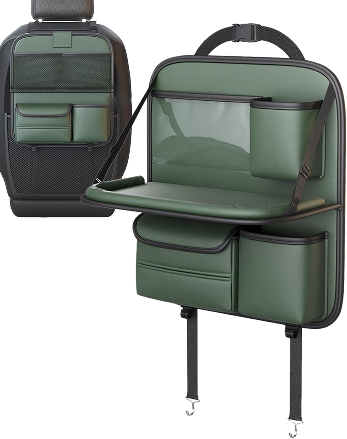 Car Back seat Organizer With Tray - Green