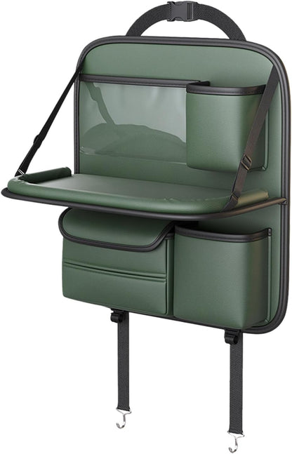 Car Back seat Organizer With Tray - Green