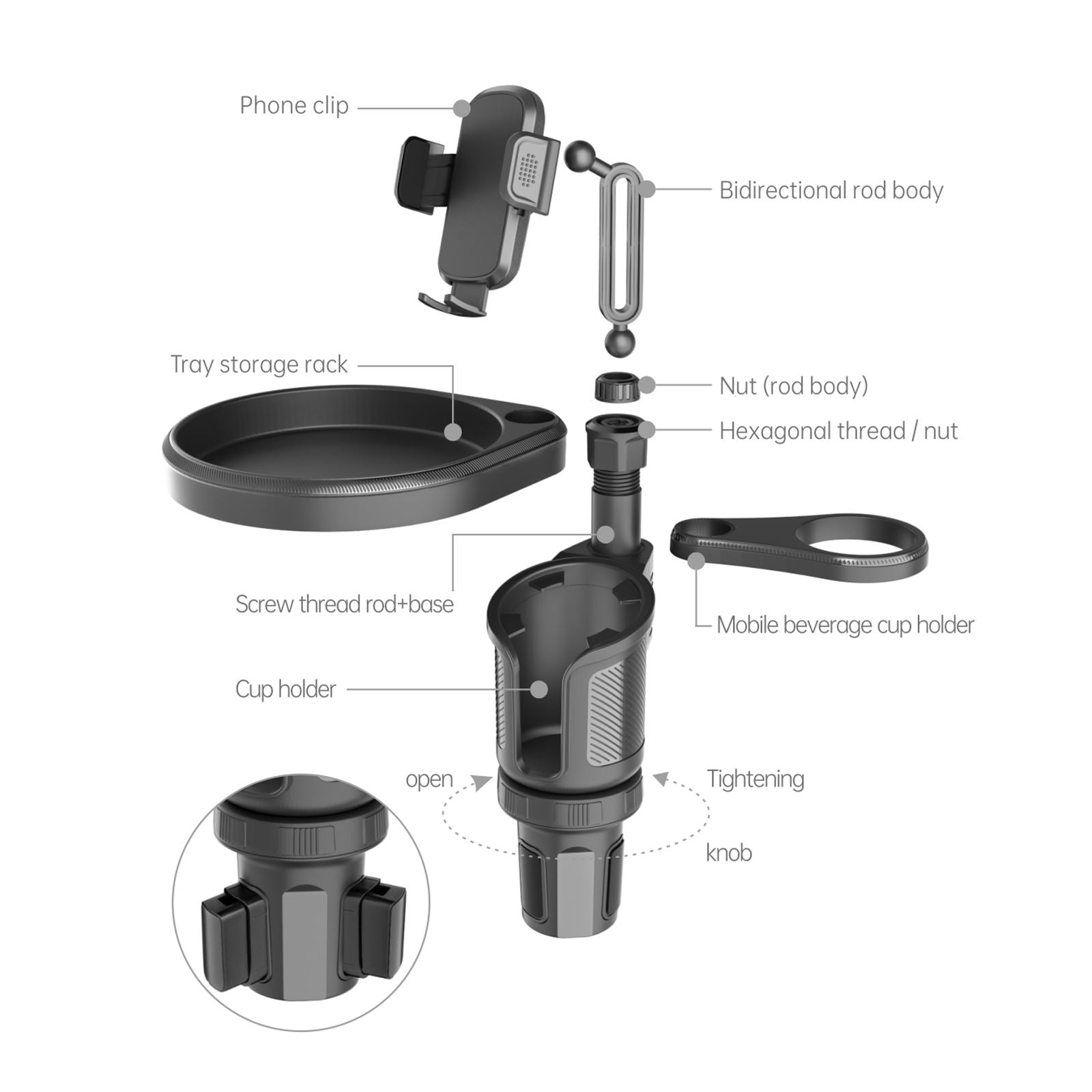 DriveMate Cup &amp; Tray Organizer