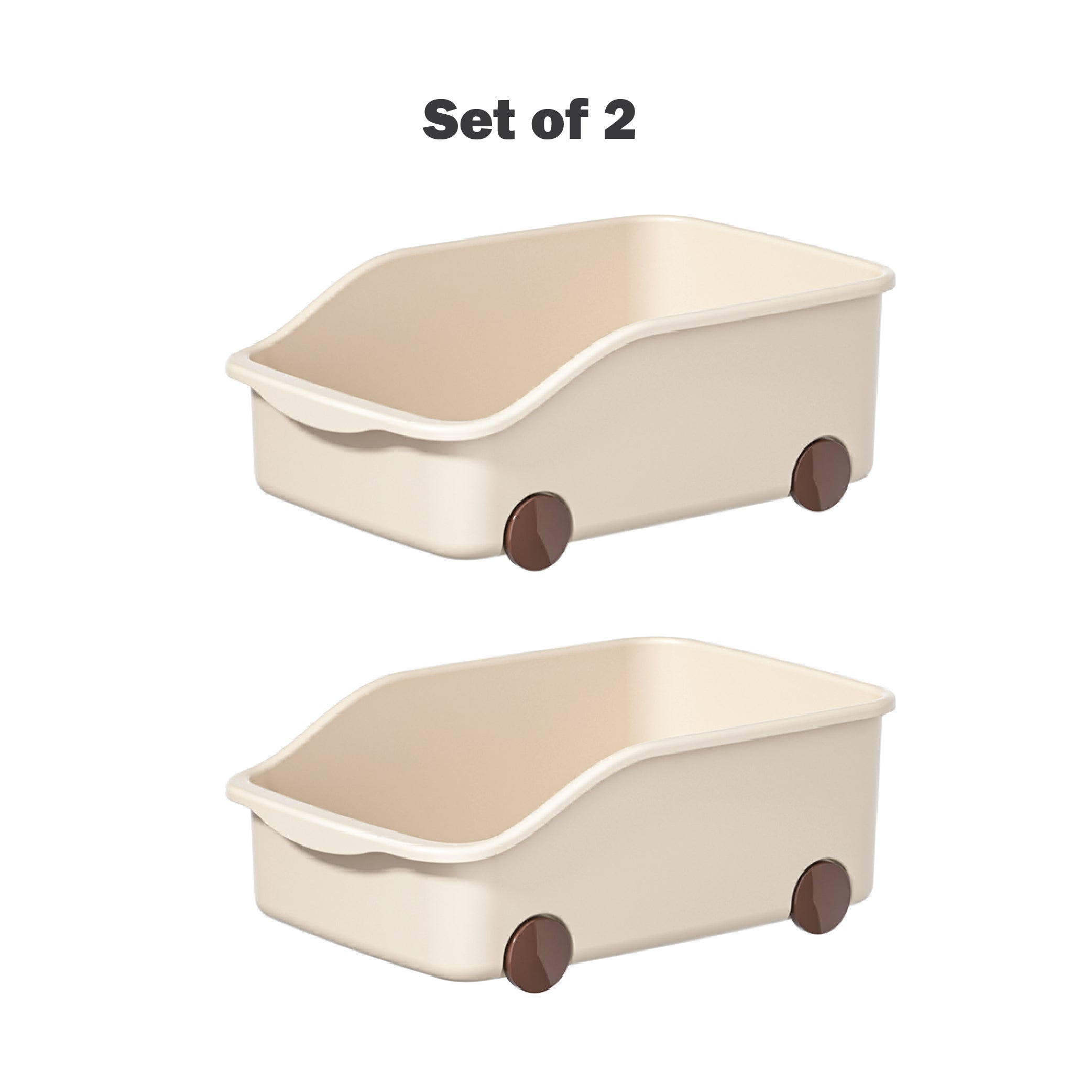 Multi-purpose basket with  wheels short type (Set of 2)