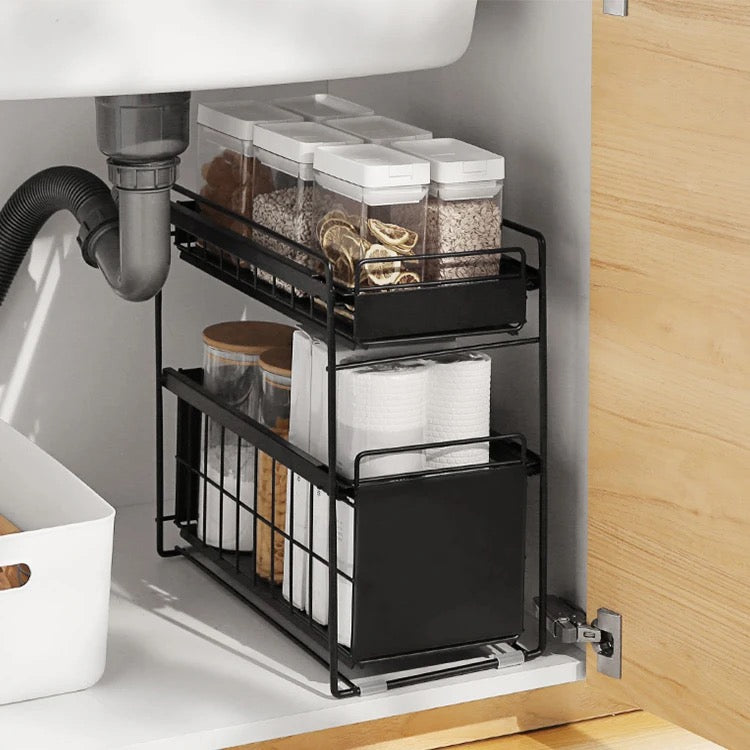 Pull Out storage Drawer - Black