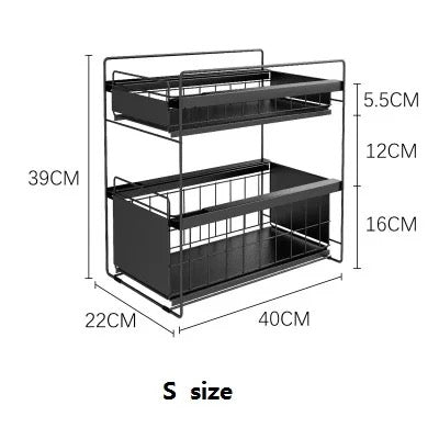 Pull Out storage Drawer - Black