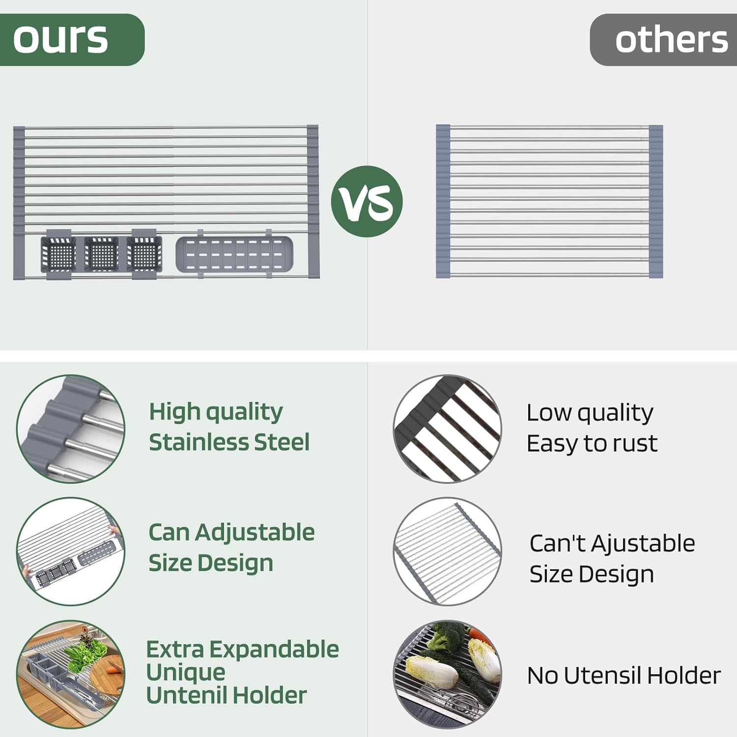 Expandable Roll Up  Dish Drying Rack