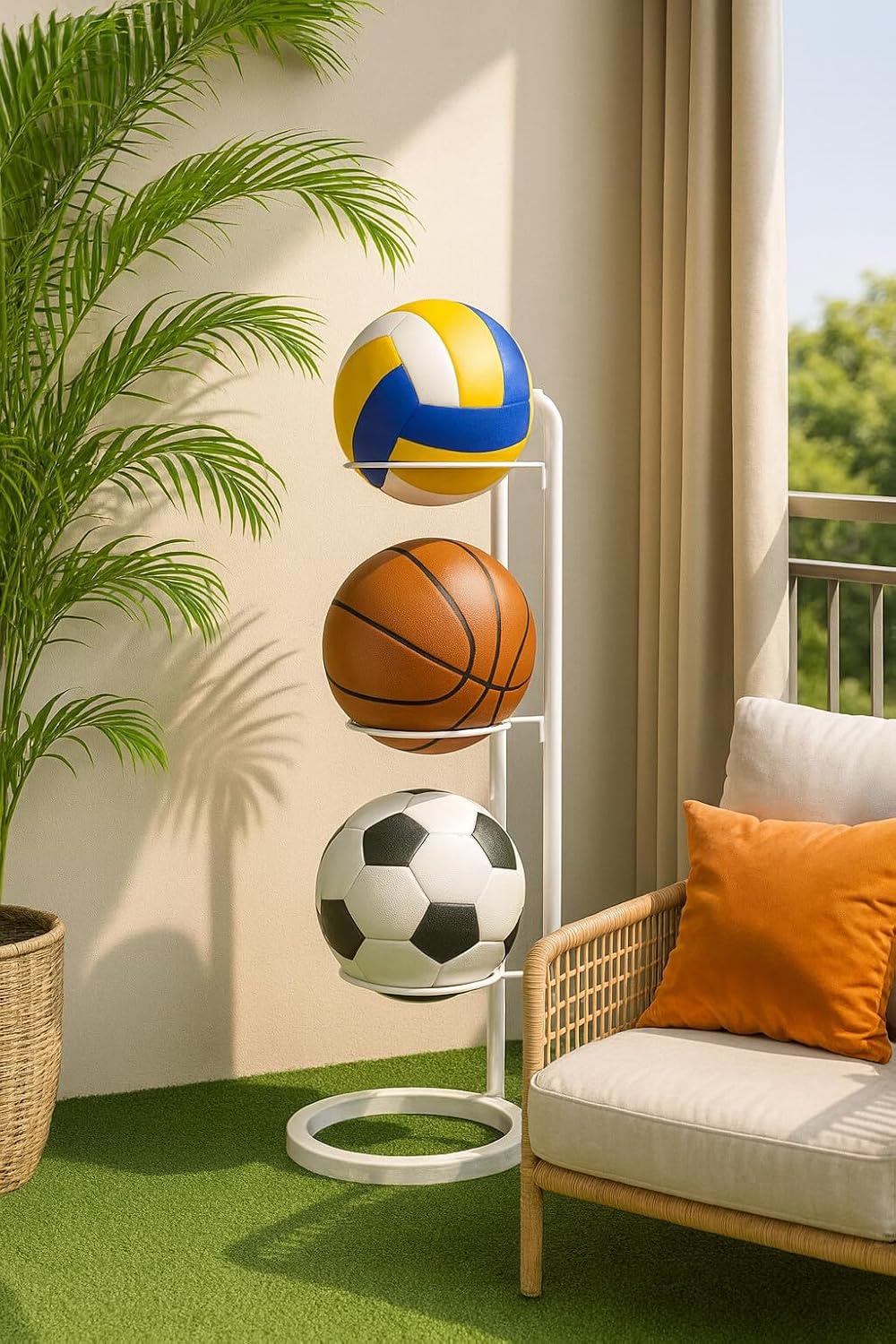 Sports Ball Stand - White