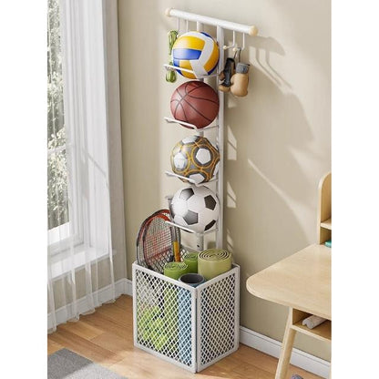 Multifunction Ball Storage Rack - White