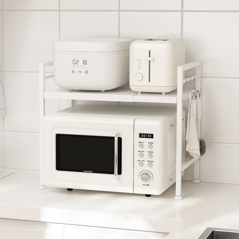 Expandable Microwave Stand - White