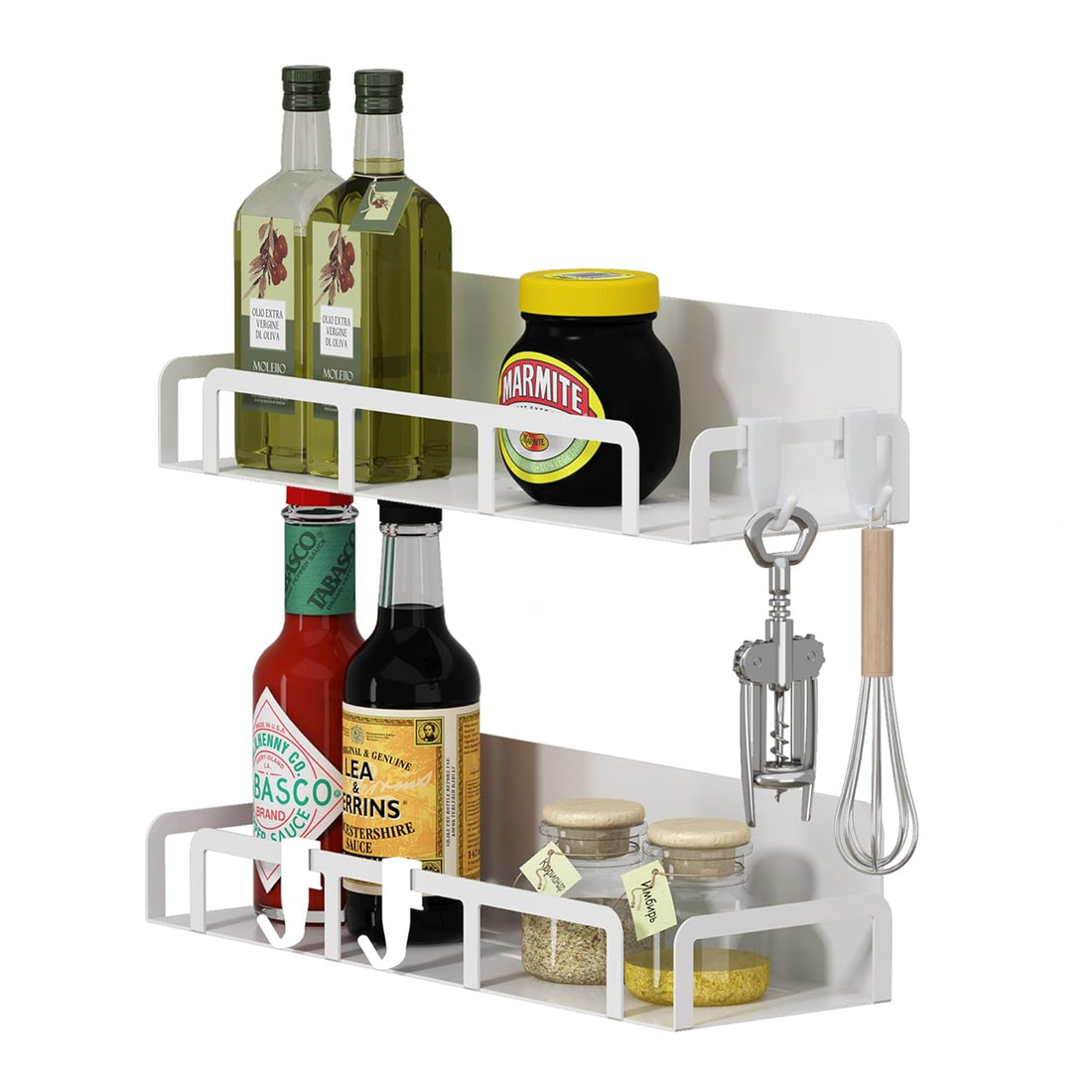 Magnetic Storage Shelf With  Hooks