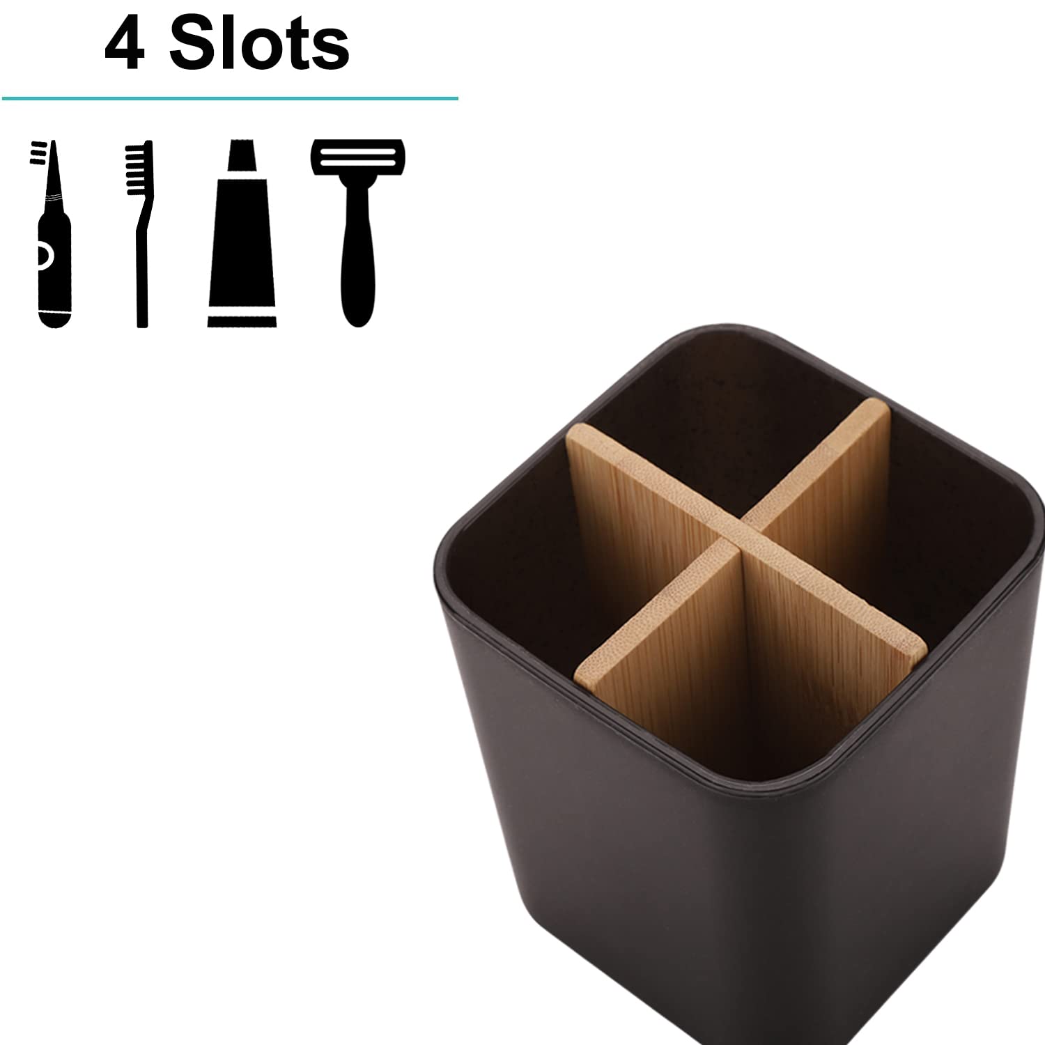 Toothbrush &amp; Toothpaste Storage Caddy - Black