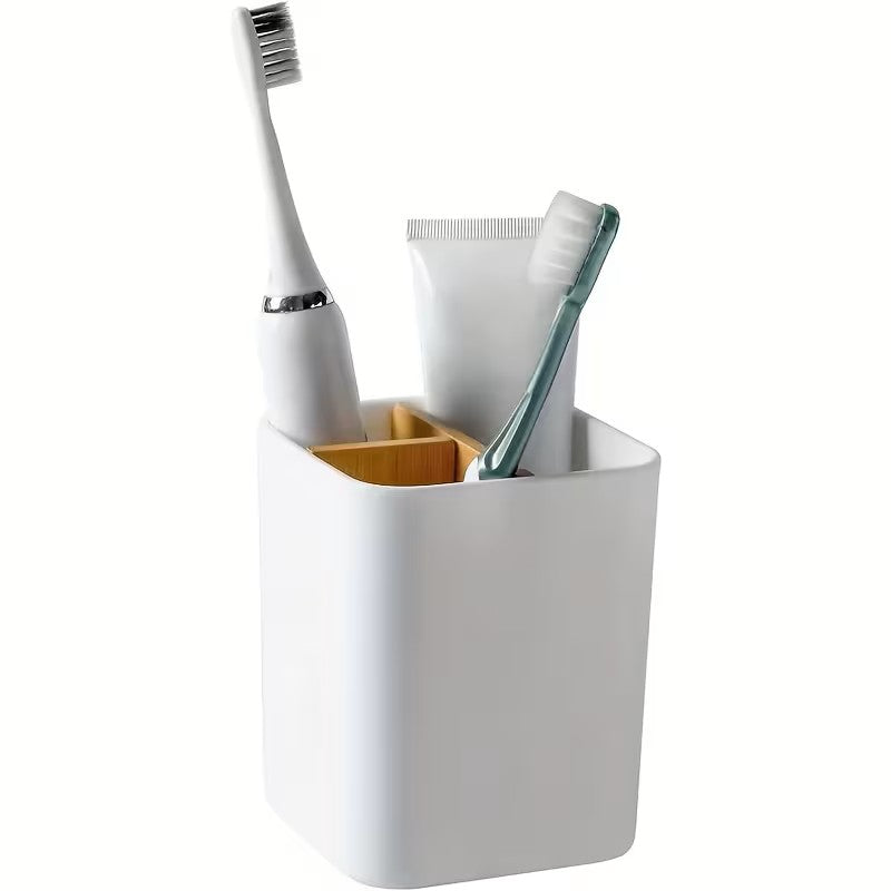 Toothbrush &amp; Toothpaste Storage Caddy - White