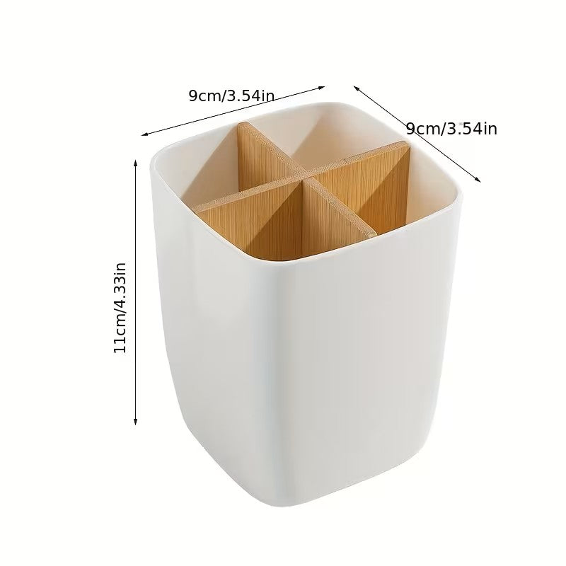 Toothbrush &amp; Toothpaste Storage Caddy - White