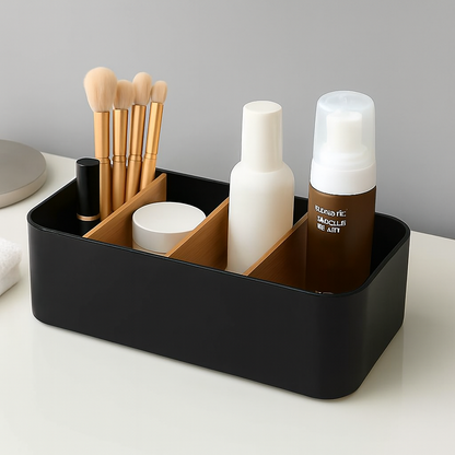 Multipurpose Drawer Organizer for Makeup &amp; Socks - Black