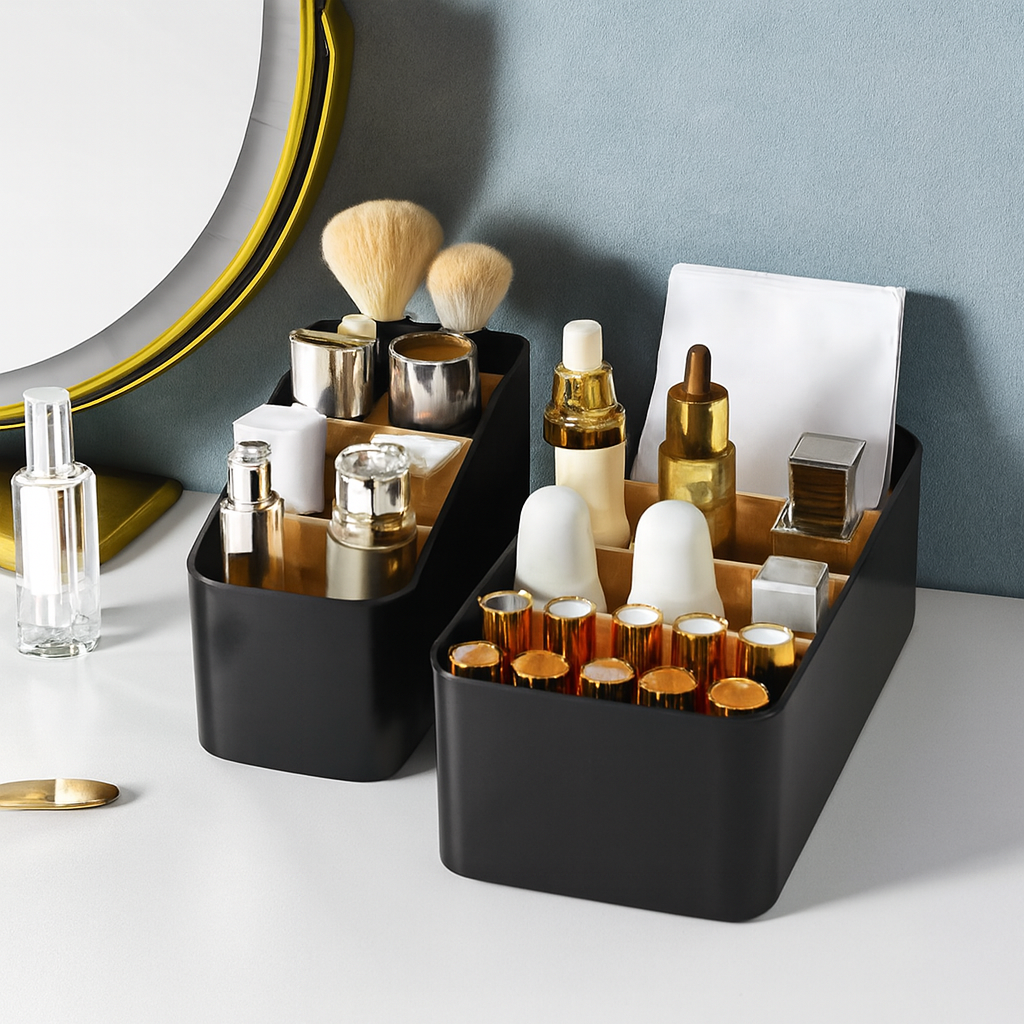 Multipurpose Drawer Organizer for Makeup &amp; Socks - Black