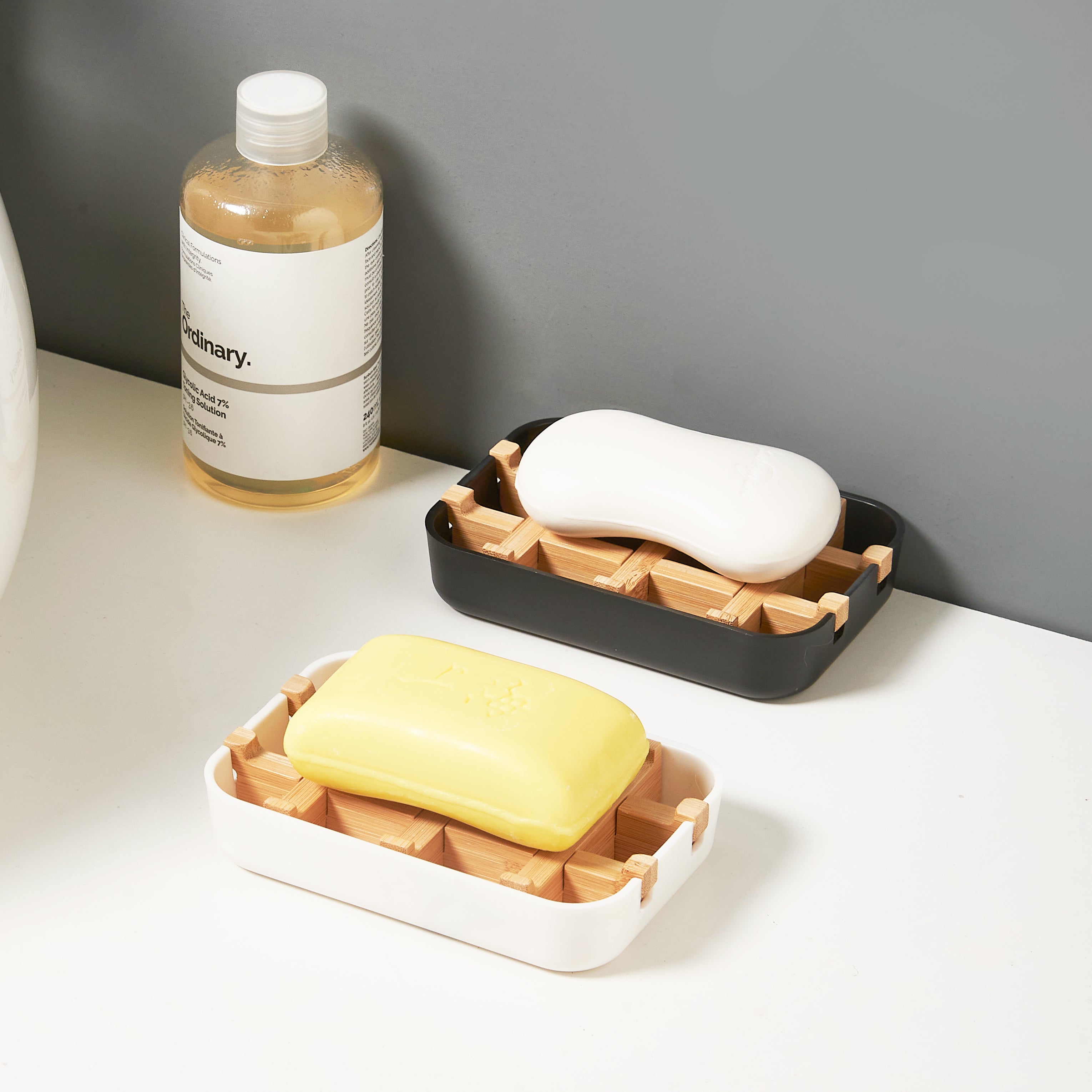 Soap Holder with Drain Tray - Black