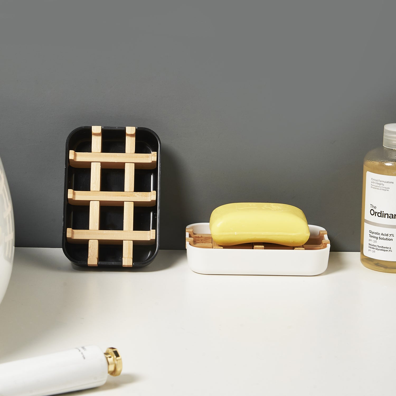 Soap Holder with Drain Tray - Black