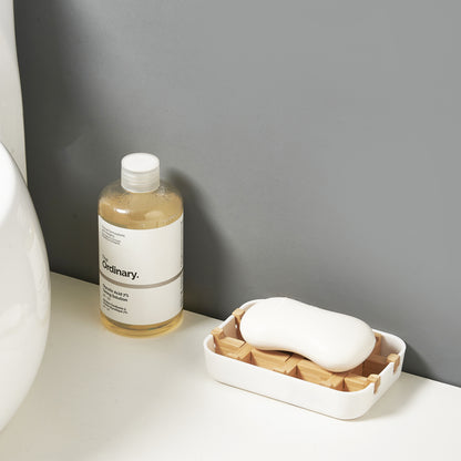 Soap Holder with Drain Tray - White