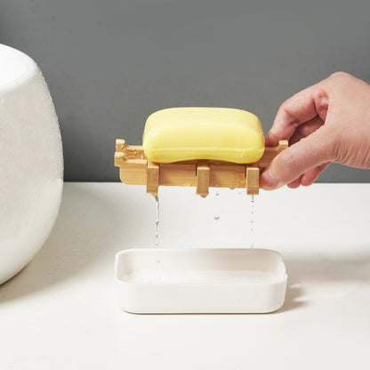 Soap Holder with Drain Tray - White