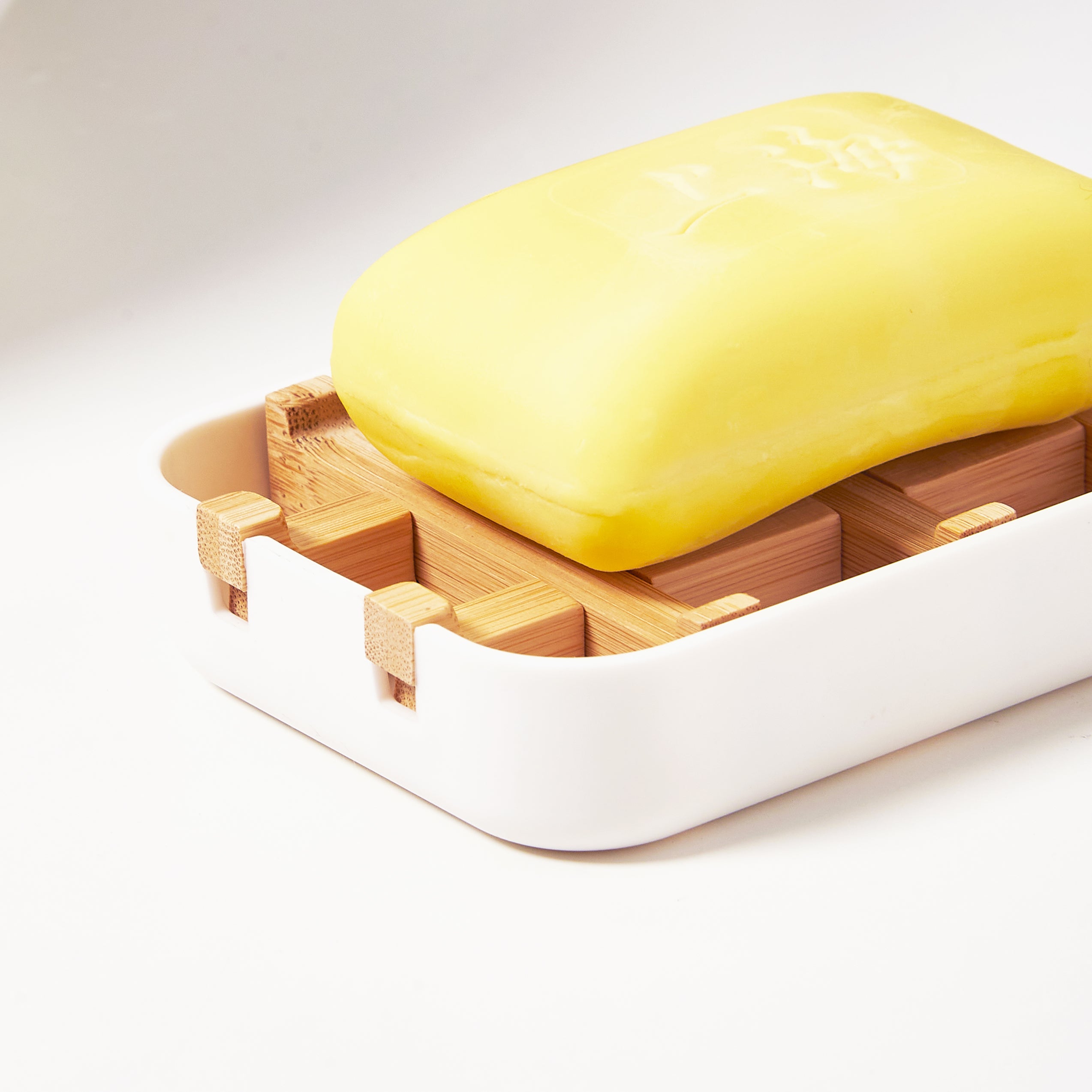 Soap Holder with Drain Tray - White