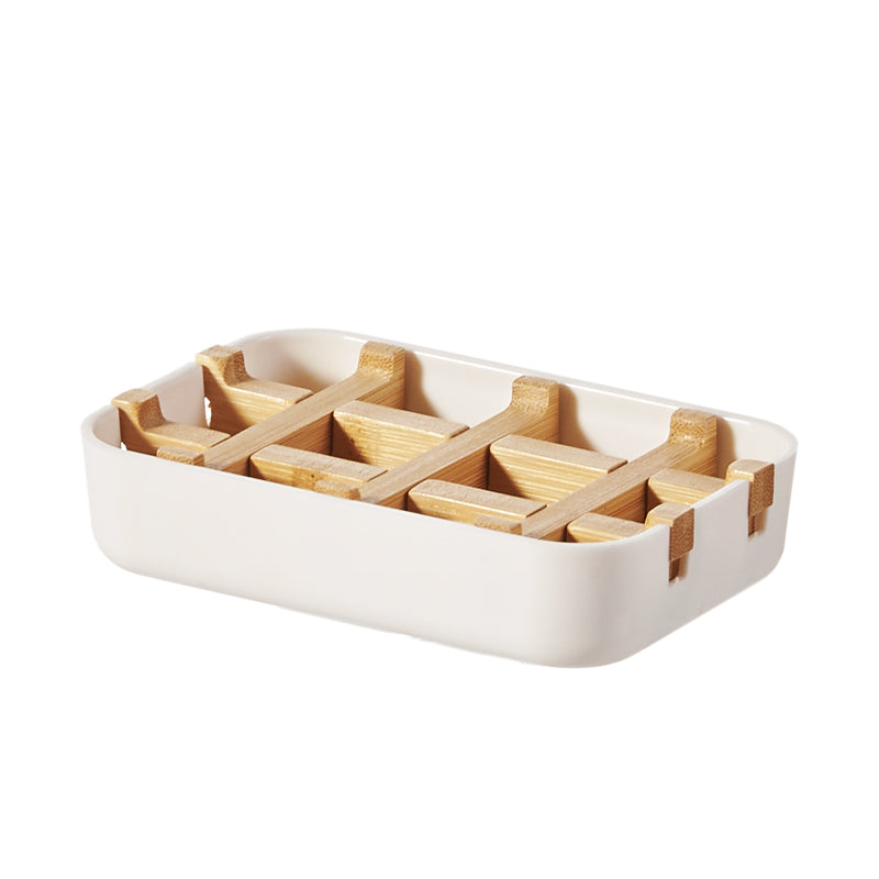 Soap Holder with Drain Tray - White