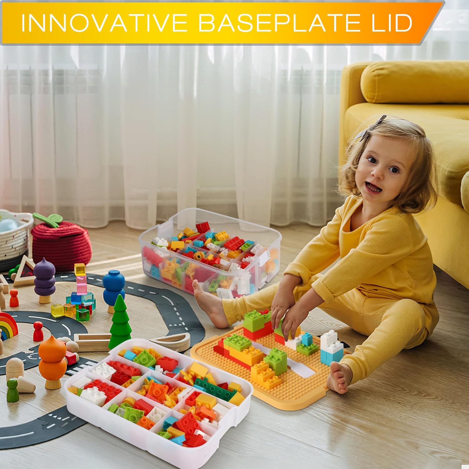 Clear Toy Organizer Box for Building Blocks &amp; Bricks