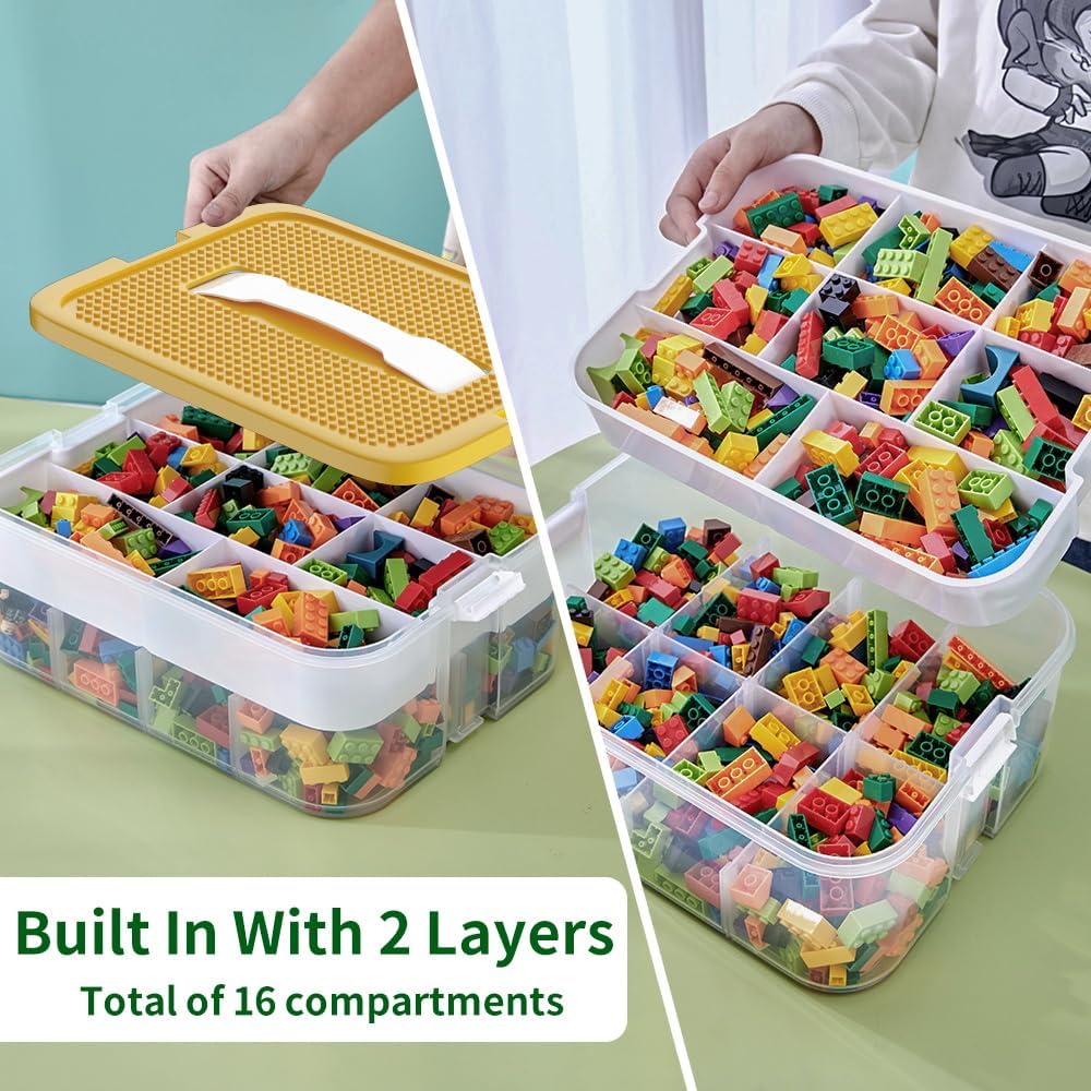 Clear Toy Organizer Box for Building Blocks &amp; Bricks
