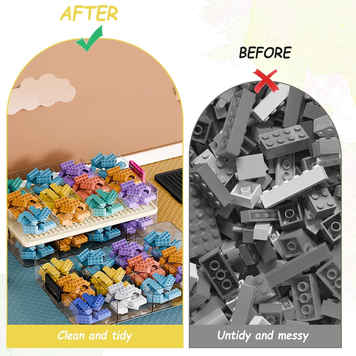 Clear Toy Organizer Box for Building Blocks &amp; Bricks