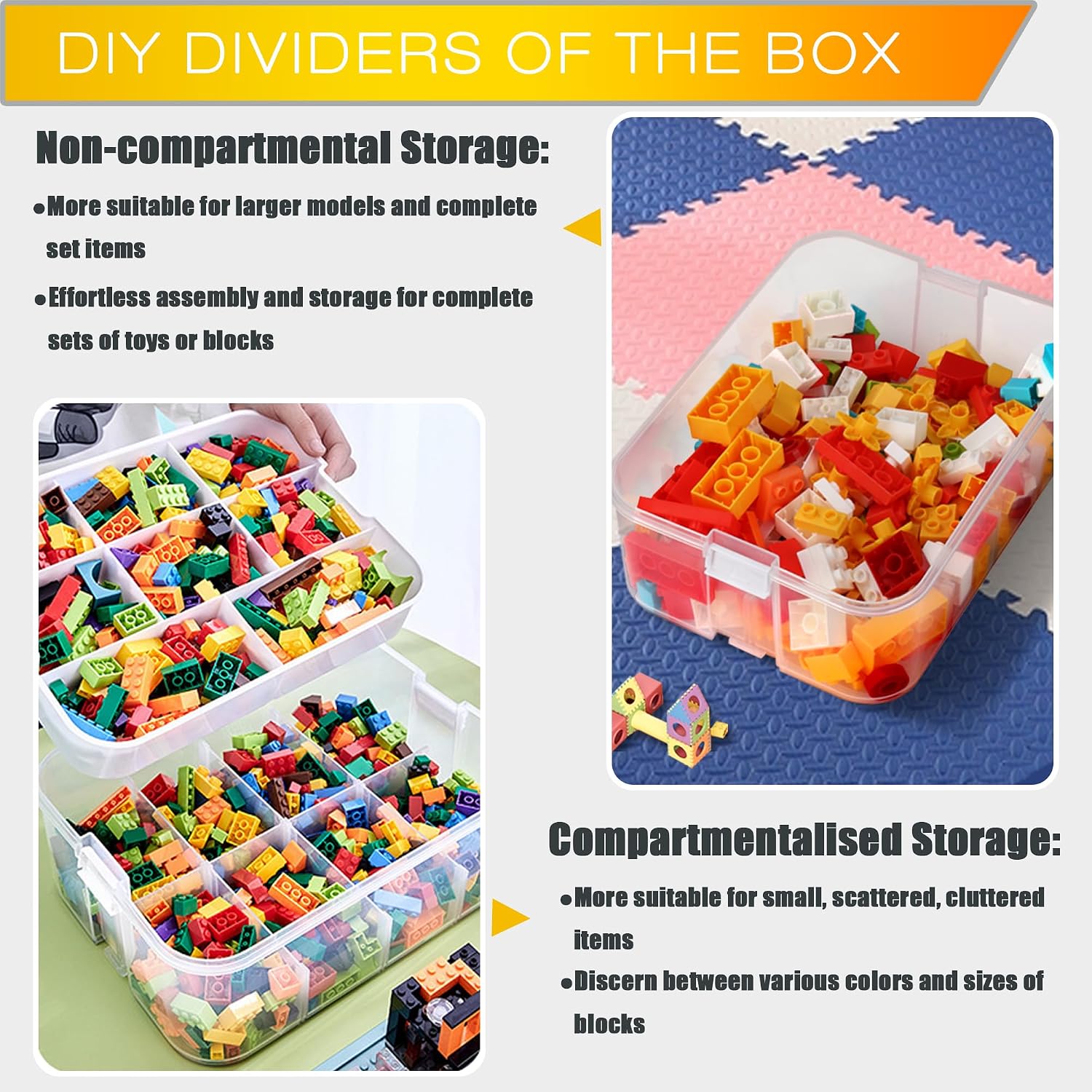 Clear Toy Organizer Box for Building Blocks &amp; Bricks