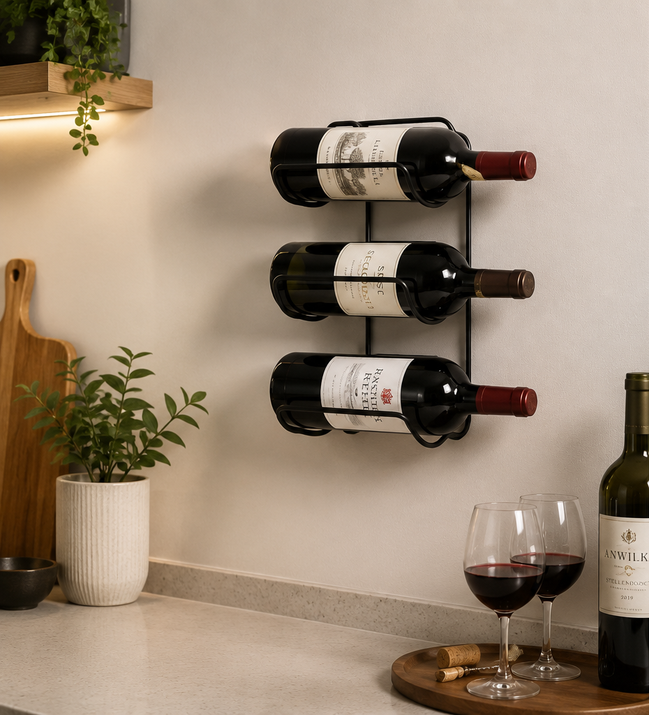 Wall-Mounted Towel &amp; Wine Rack