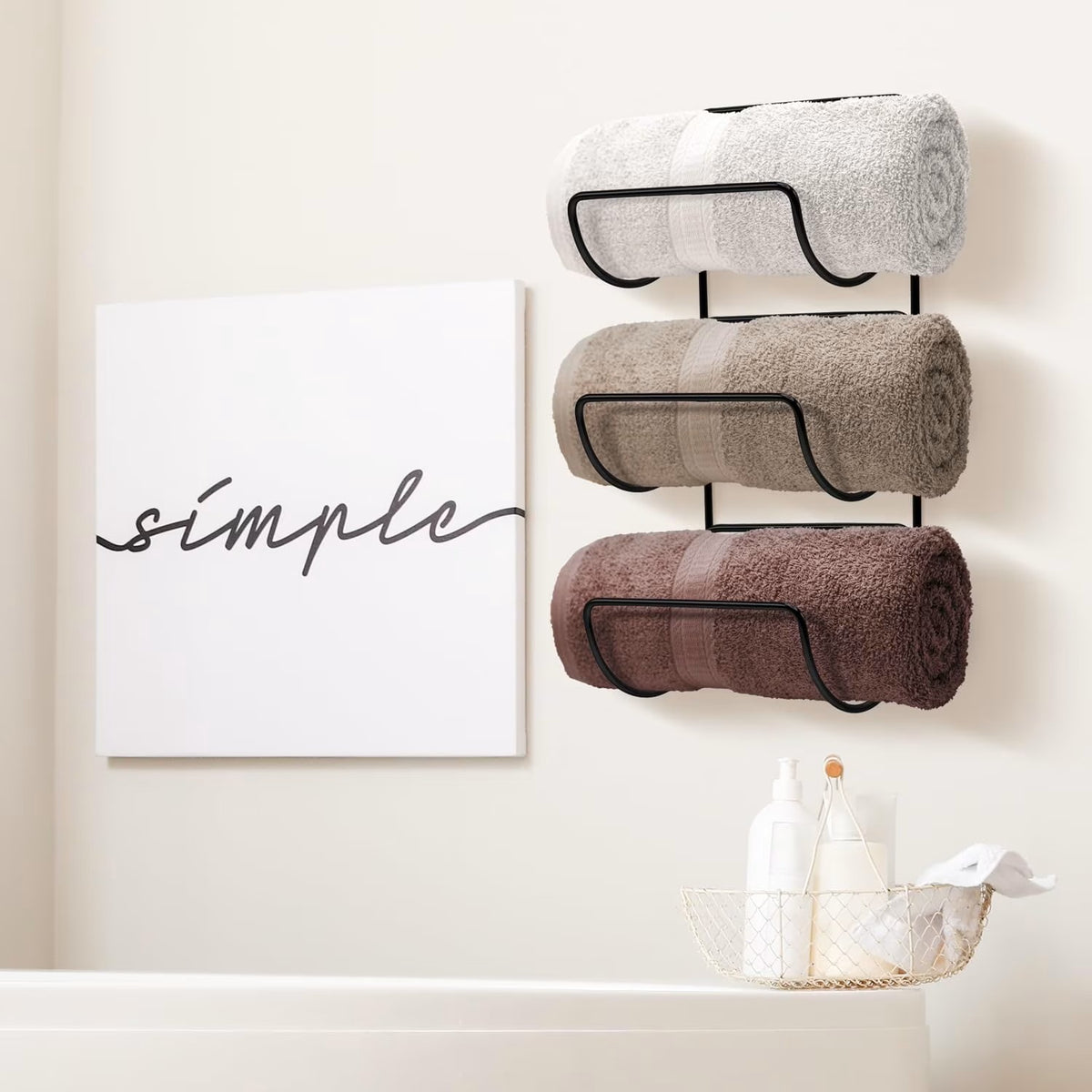 Wall-Mounted Towel &amp; Wine Rack