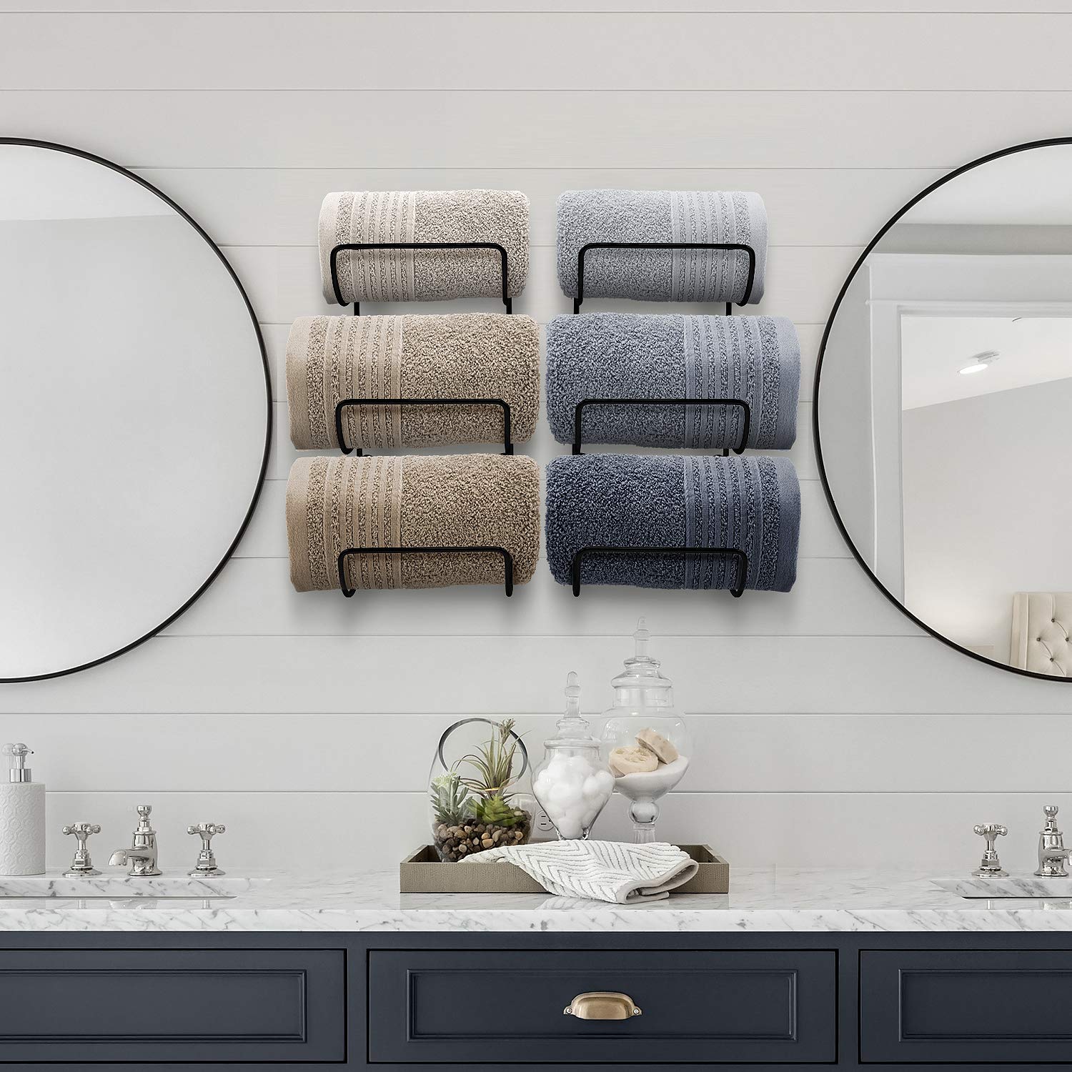 Wall-Mounted Towel &amp; Wine Rack