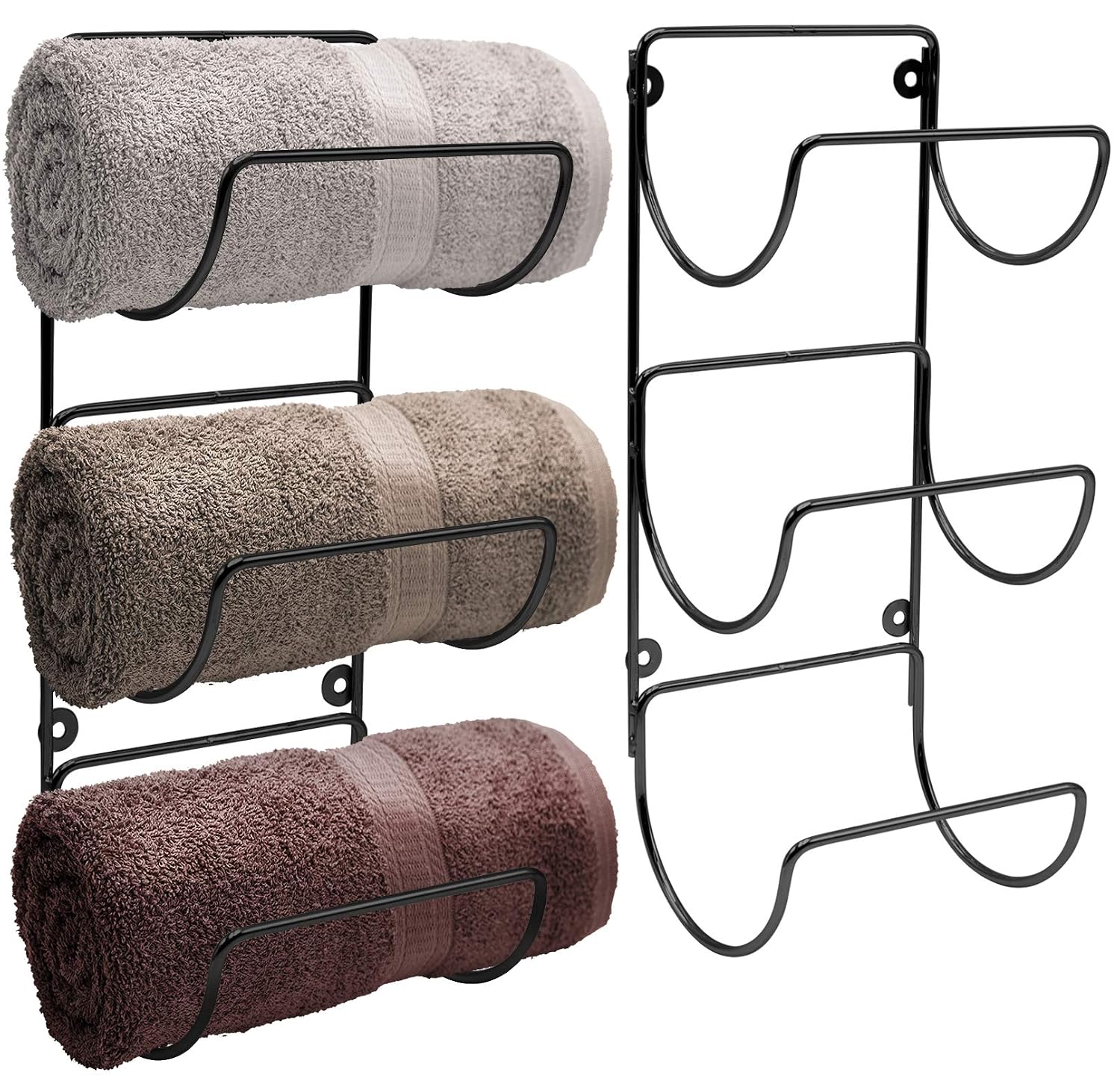 Wall-Mounted Towel &amp; Wine Rack