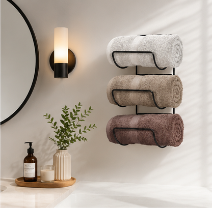 Wall-Mounted Towel &amp; Wine Rack