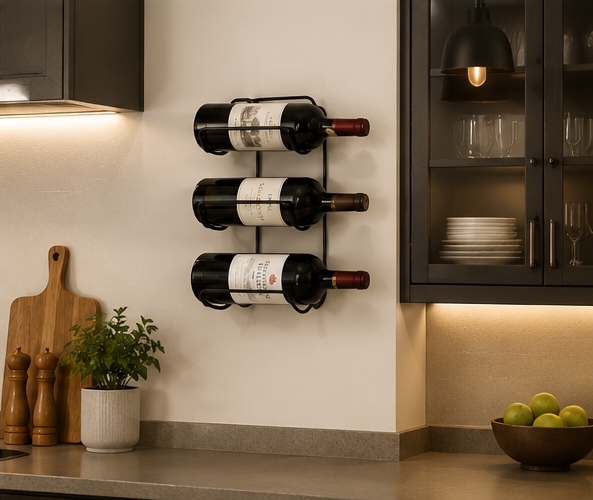 Wall-Mounted Towel &amp; Wine Rack