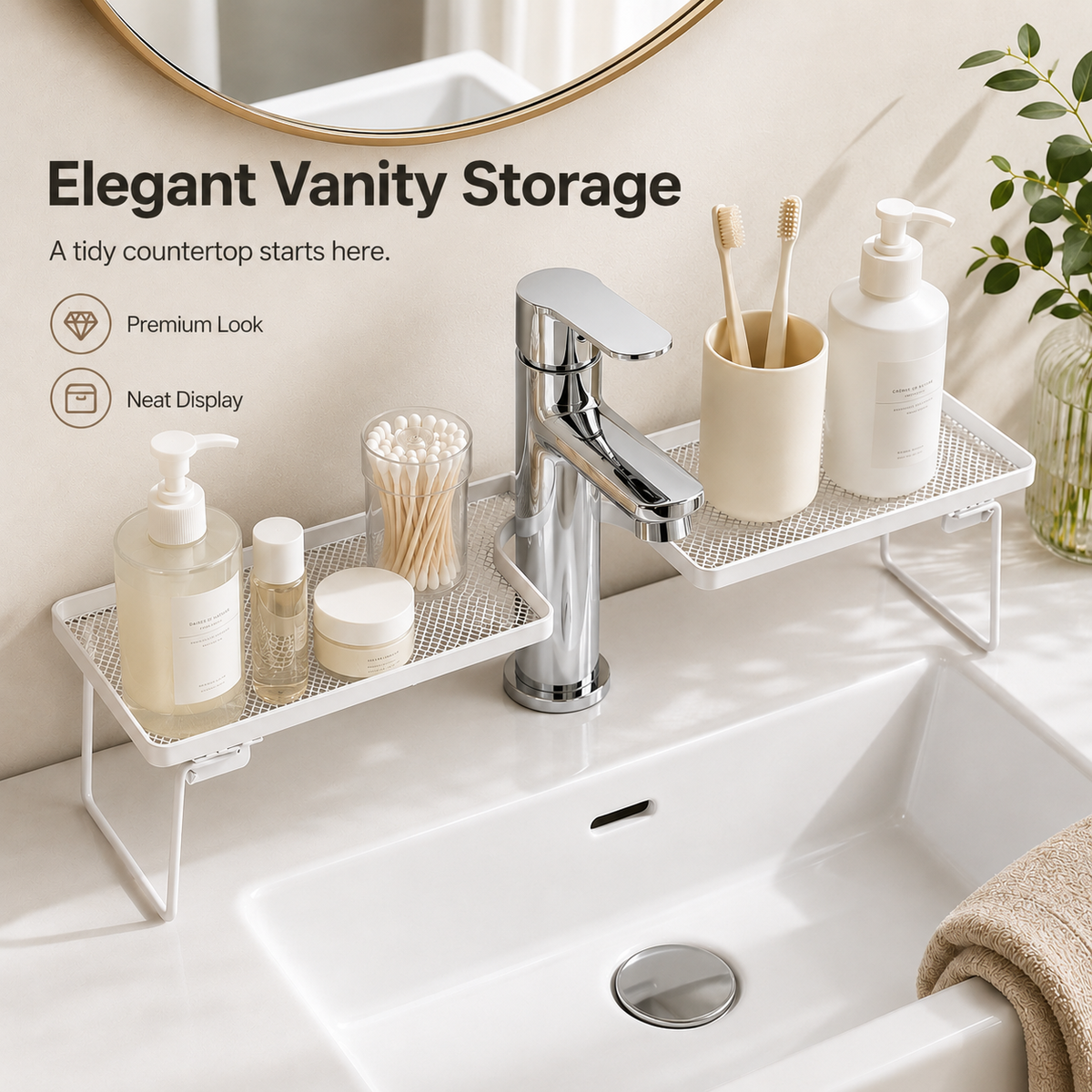 Foldable Over-the-Sink Organizer Rack