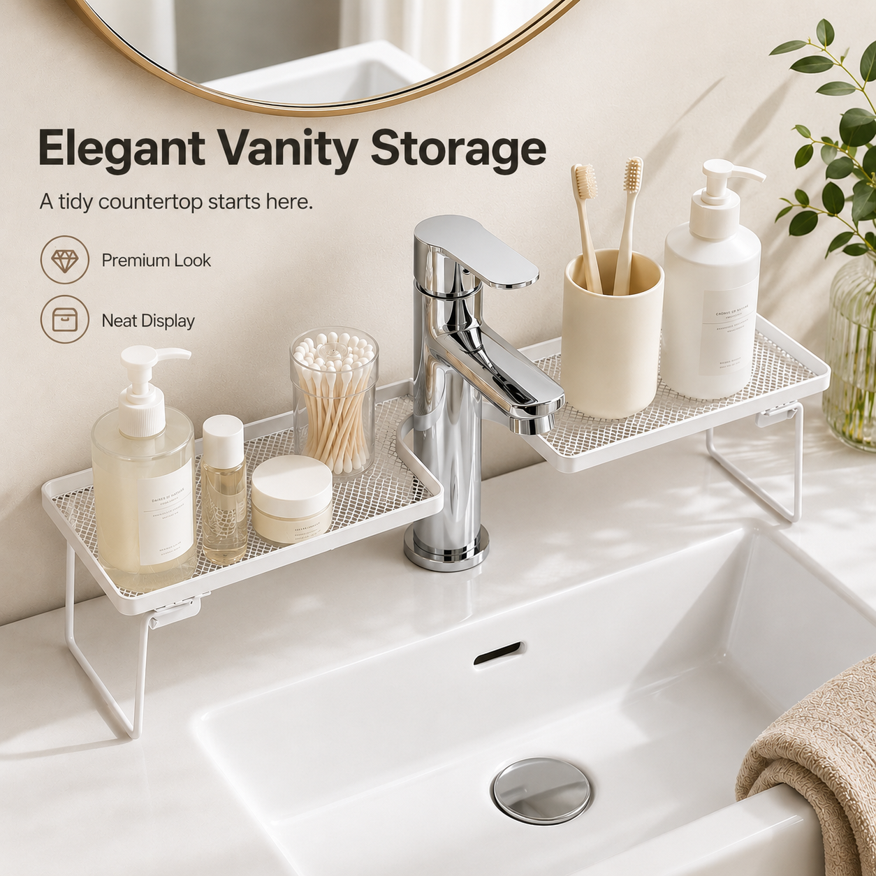 Foldable Over-the-Sink Organizer Rack