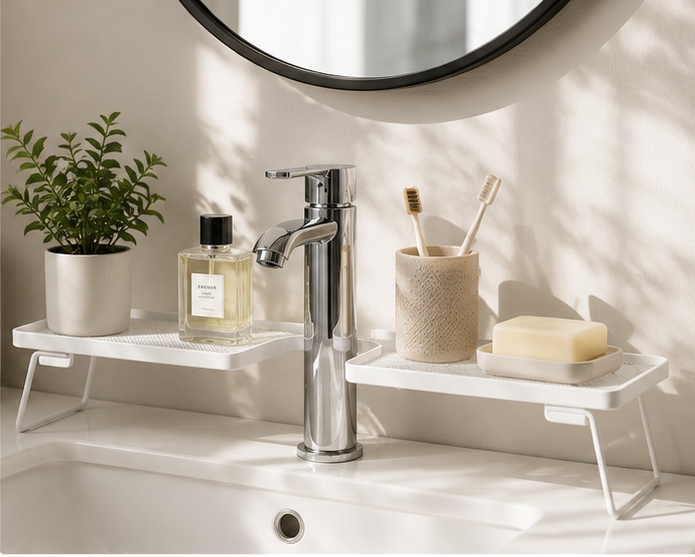 Foldable Over-the-Sink Organizer Rack