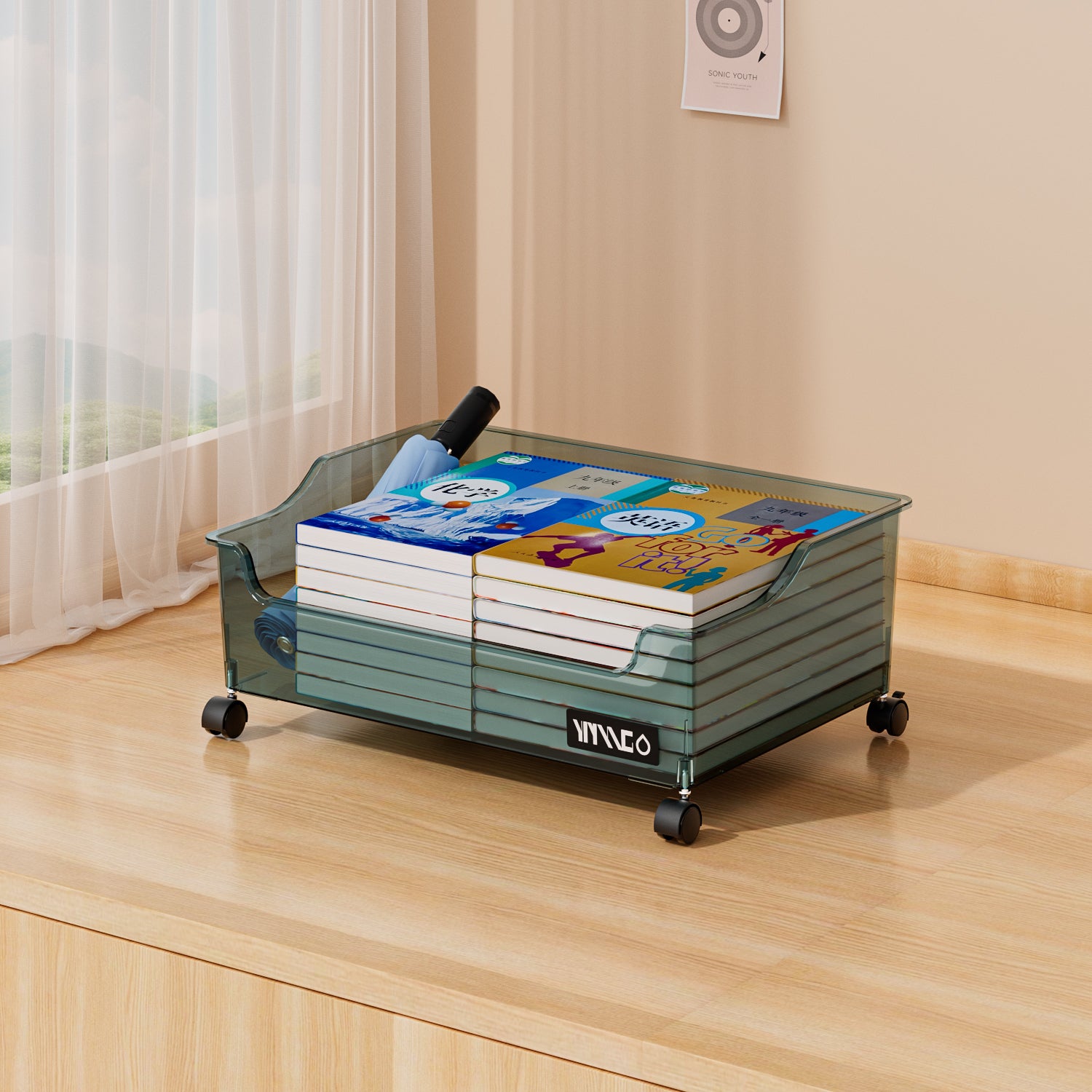 Transparent Rolling Storage Cart
