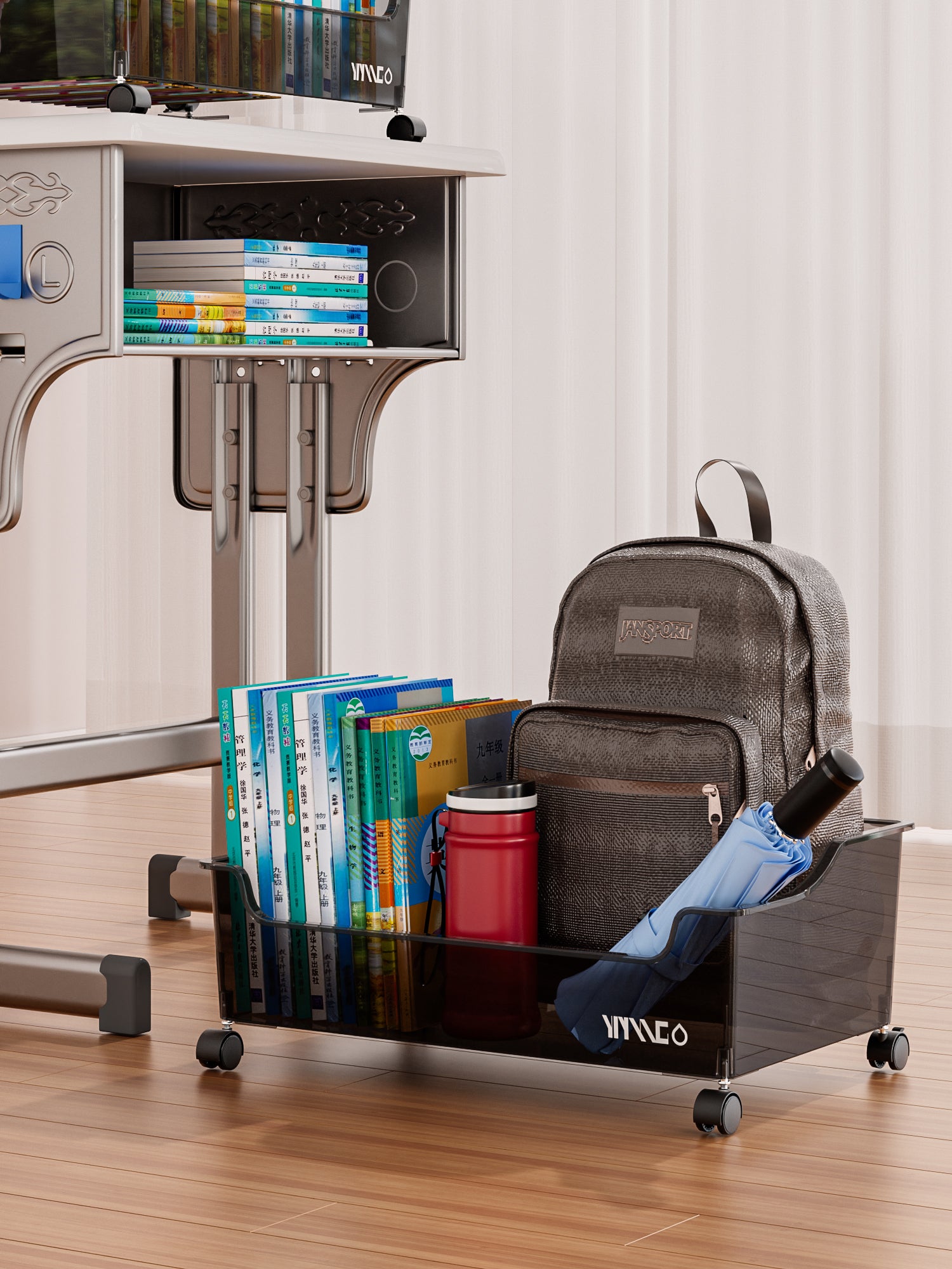 Transparent Rolling Storage Cart