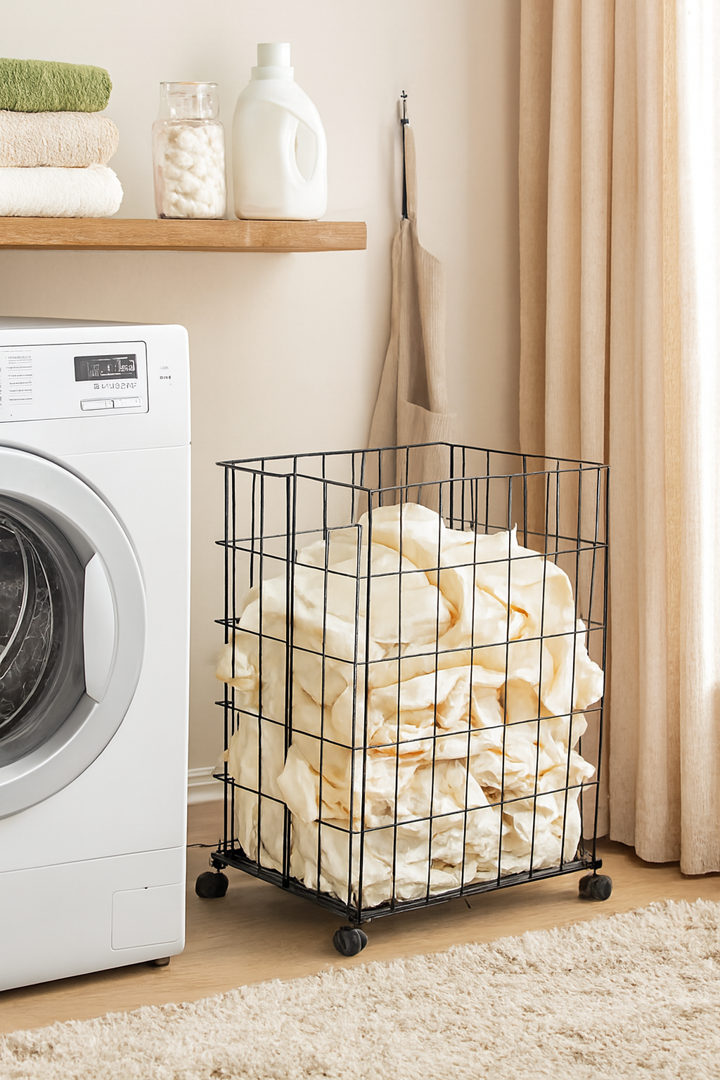 Foldable Laundry Basket: Black