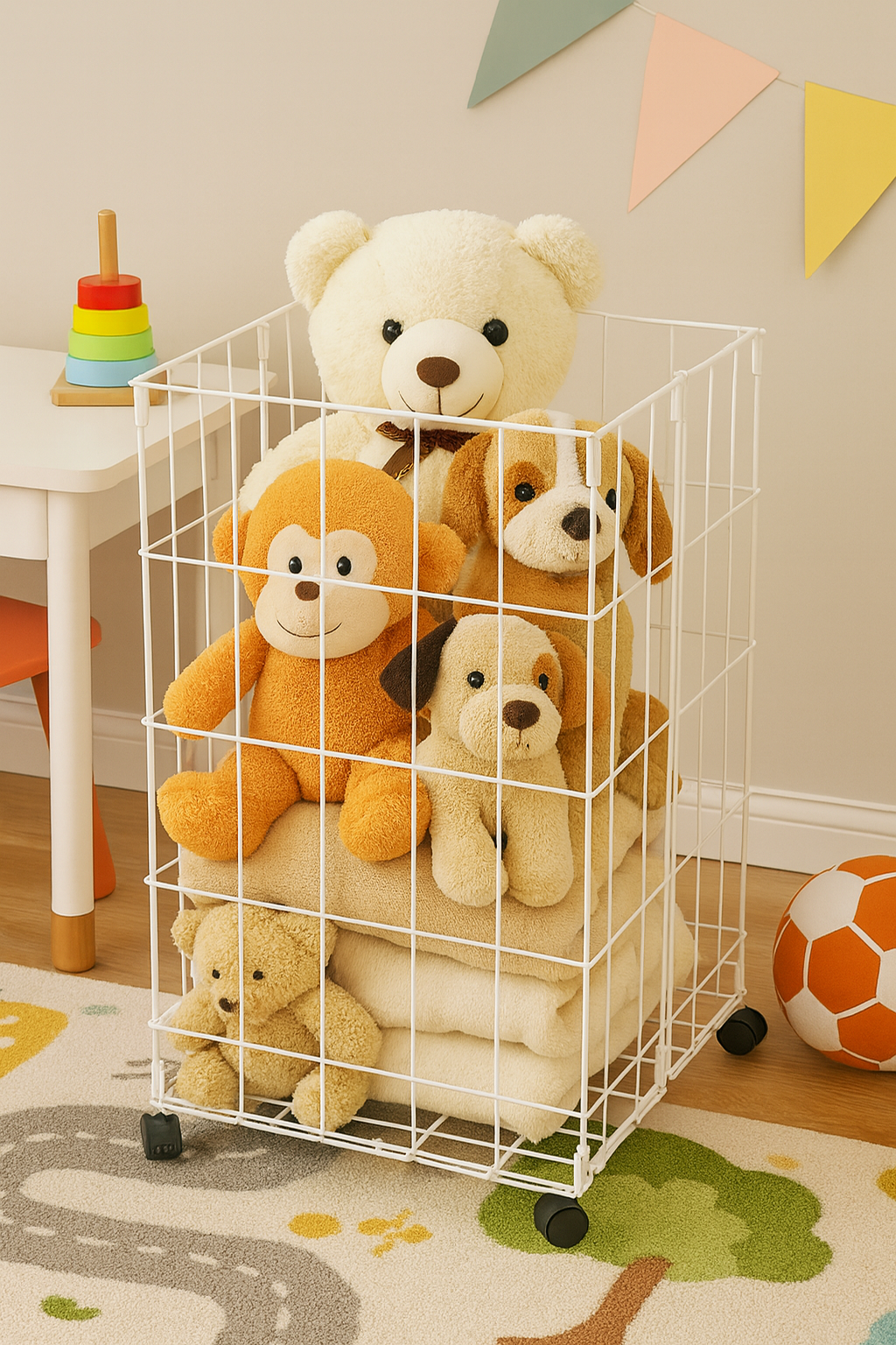 Foldable Laundry Basket - White