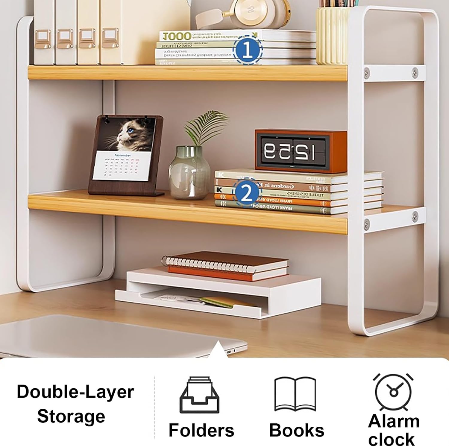 2‑Tier Storage Rack for Home Office