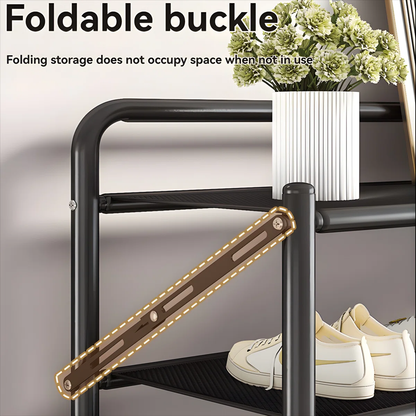 Foldable 3-Tier Metal Shoe Rack