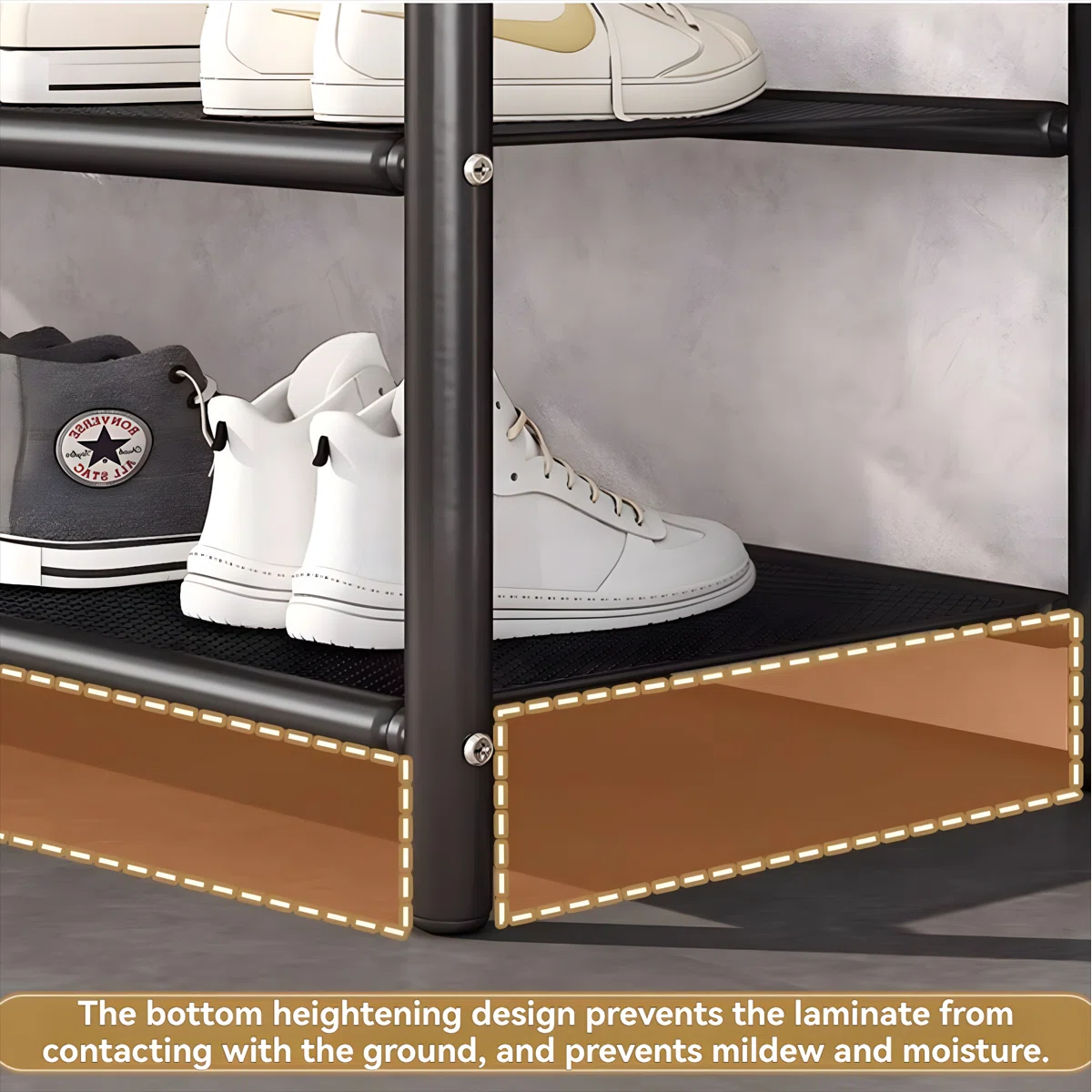 Foldable 3-Tier Metal Shoe Rack
