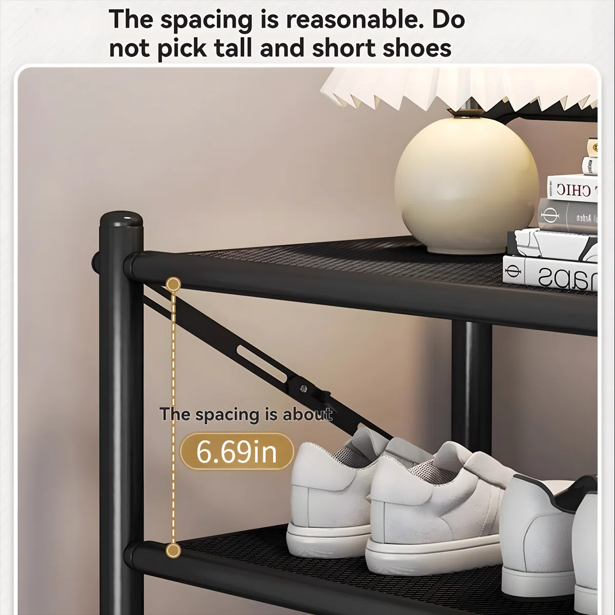 Foldable 3-Tier Metal Shoe Rack