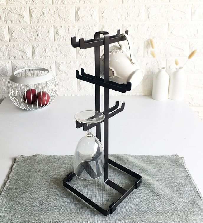 Wine Glass &amp; Cup Rack - Black