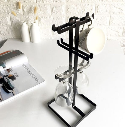 Wine Glass &amp; Cup Rack - Black