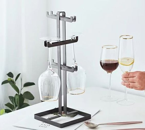 Wine Glass &amp; Cup Rack - Black