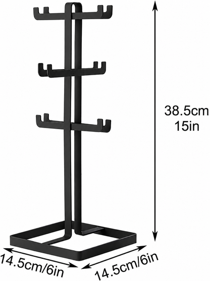 Wine Glass &amp; Cup Rack - Black