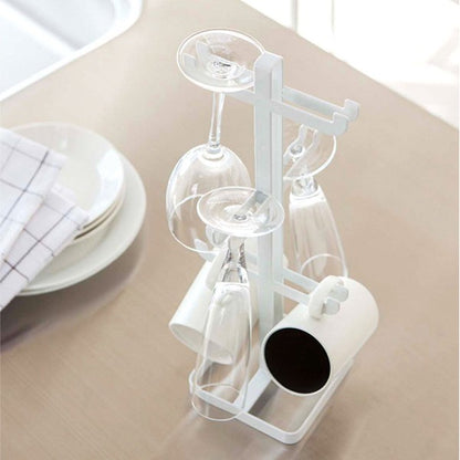 Wine Glass &amp; Cup Rack - White