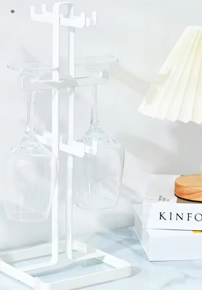 Wine Glass &amp; Cup Rack - White